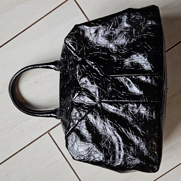 YSL Easy Y Logo Patent Leather Bag Black Silver - Picture 2 of 16